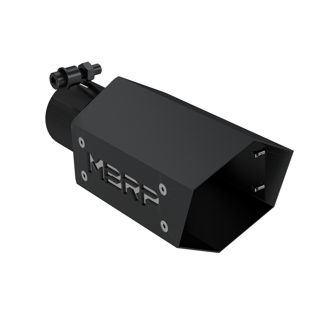 MBRP Universal 4" Hexagon Shaped 2.5" Inlet 10" Assembled Black Hardware Exhaust Tip T5173BLK