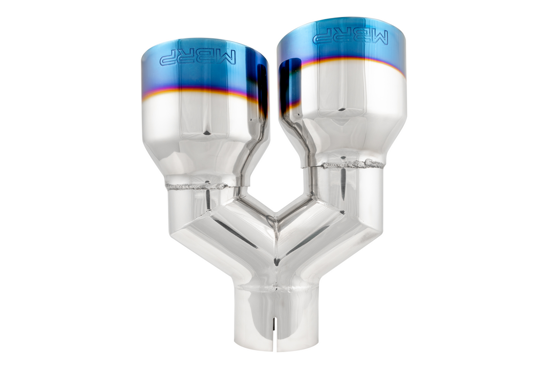 MBRP T304 Stainless Steel Burnt End Tip Pro Series 2.5" ID Dual 4" OD Out 9.55" Length Single Wall T5177BE