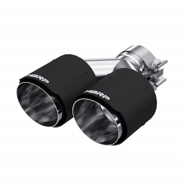 MBRP Carbon Fiber Tip 2.5" ID Dual 4" OD Out 9.50" Length Dual Wall T5177CF