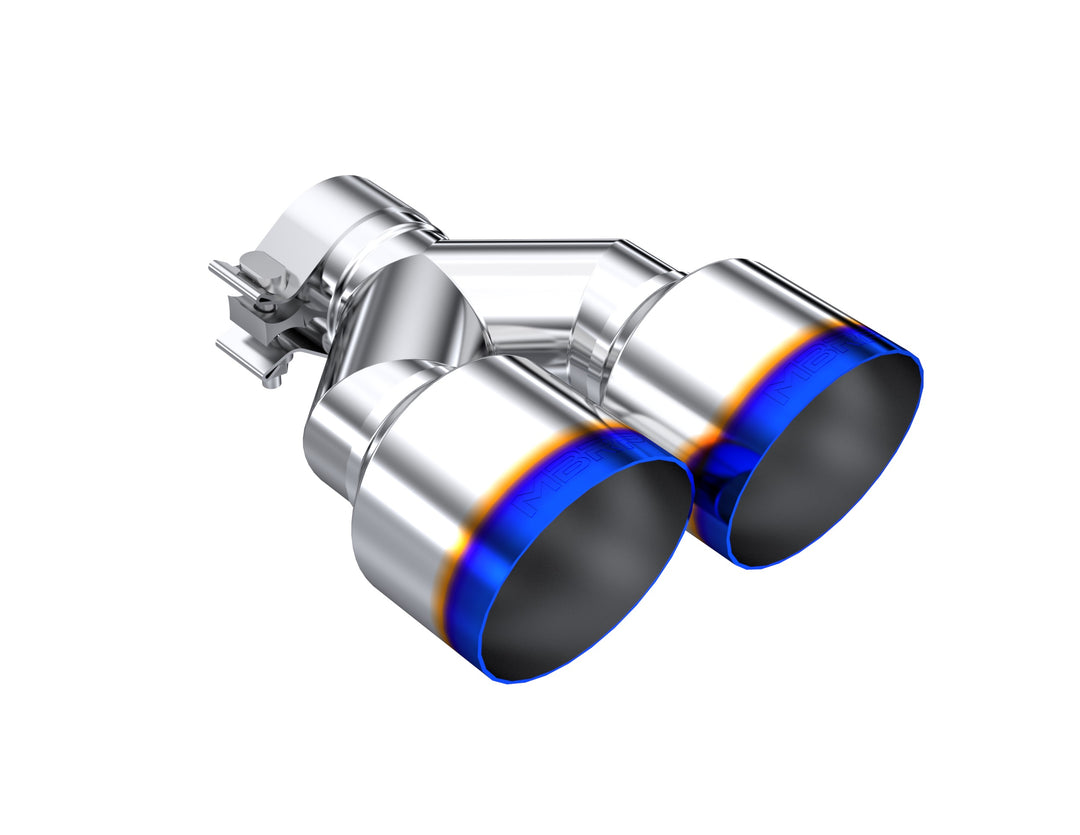 MBRP T304 Stainless Steel Burnt End Tip Pro Series 2.5" ID Dual 4" OD Out 9.55" Length Single Wall T5178BE