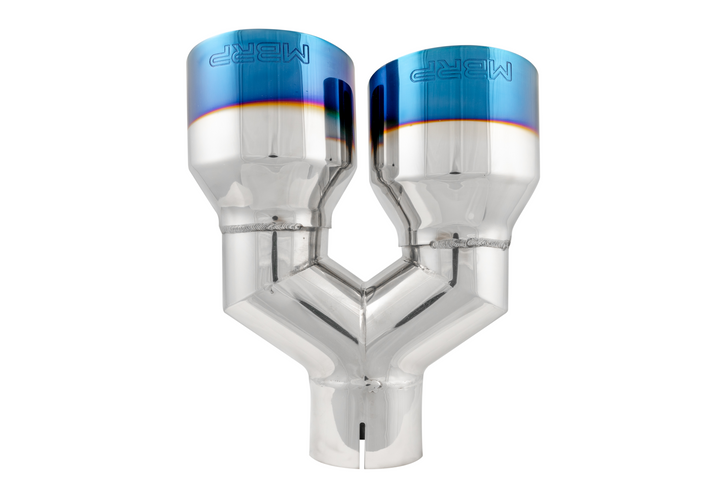 MBRP T304 Stainless Steel Burnt End Tip Pro Series 2.5" ID Dual 4" OD Out 9.55" Length Single Wall T5178BE