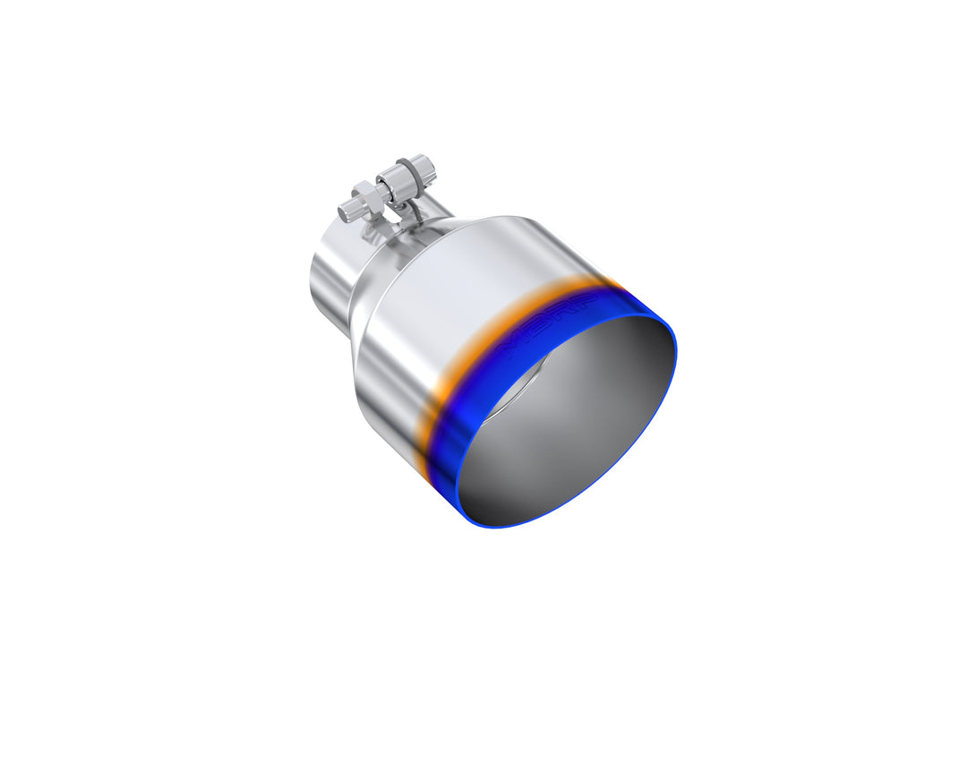 MBRP Burnt End Tip 3" ID 5" OD Out 6.5" Length Angle Cut Single Wall Universal Tail Pipe Tip T304 Stainless T5184BE