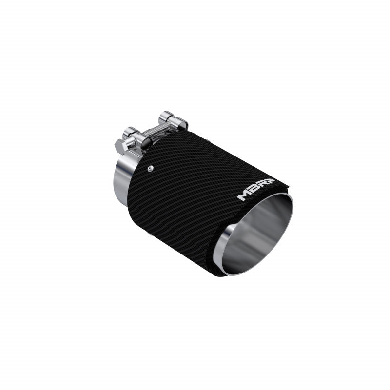 MBRP Exhaust Tip 3" ID 4" OD Out 6.13" Length Angle Cut Dual Wall Carbon Fiber and Stainless Steel T5188CF