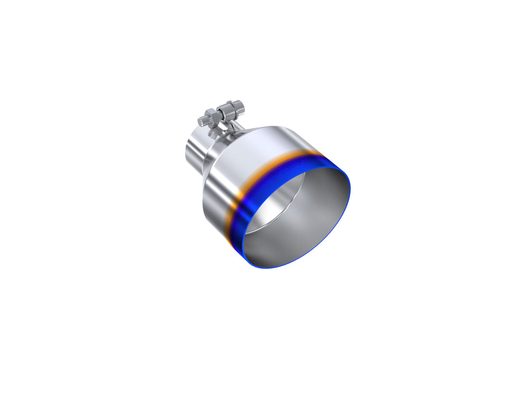 MBRP Exhaust Tip 2.5" ID 5" OD Out 6.5" Length Angle Cut Single Wall Burnt and Stainless Steel T5190BE