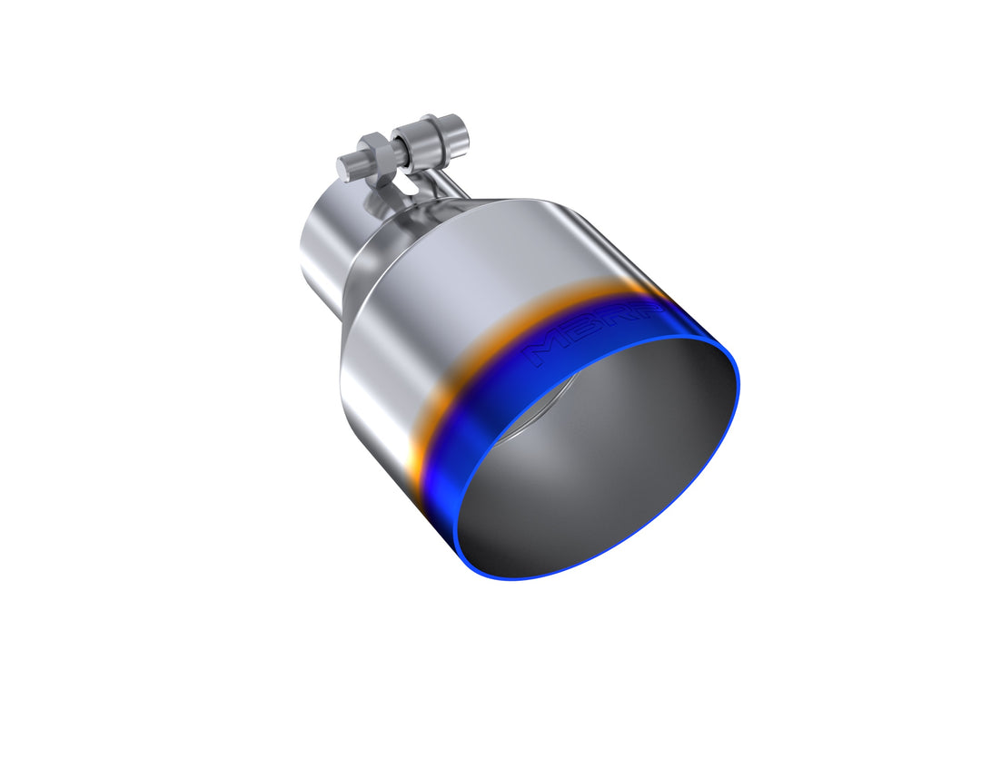 MBRP T304 Stainless Steel Burnt End Tip 2.5" ID 4.5" OD Out 6.5" Length Angle Cut Single Wall T5191BE
