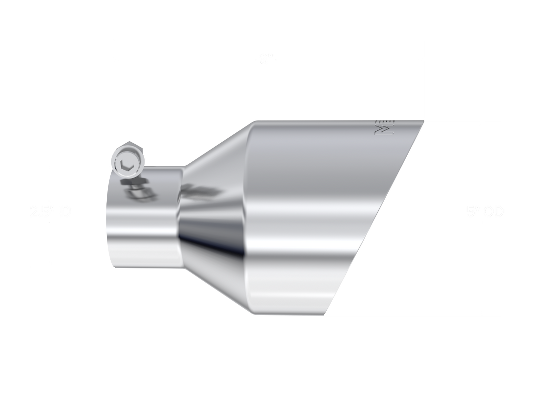 MBRP Universal Mirror Polished Tip, 2.5" ID, 5" OD Angle Cut Dual Wall T5203