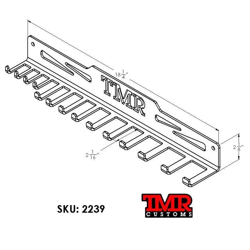 TMR 14 Piece Wrench Organizer Rack - Skinny Pedal Racing