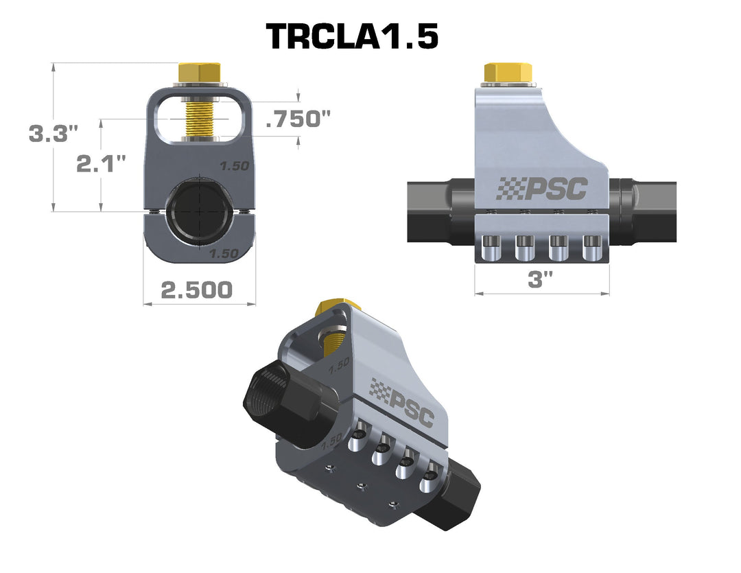 PSC Double Shear Billet Aluminum Tie Rod Clamp TRCLA