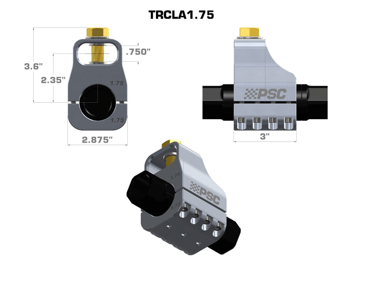PSC Double Shear Billet Aluminum Tie Rod Clamp TRCLA