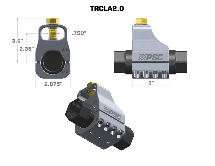 PSC Double Shear Billet Aluminum Tie Rod Clamp TRCLA