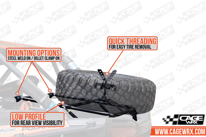 Cagewrx Polaris RZR XP / Turbo S Spare Tire Carrier Standard (2014-2023) | image 2