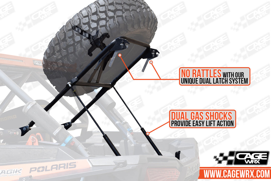 Cagewrx Polaris RZR XP / Turbo S Spare Tire Carrier Standard (2014-2023) | image 3