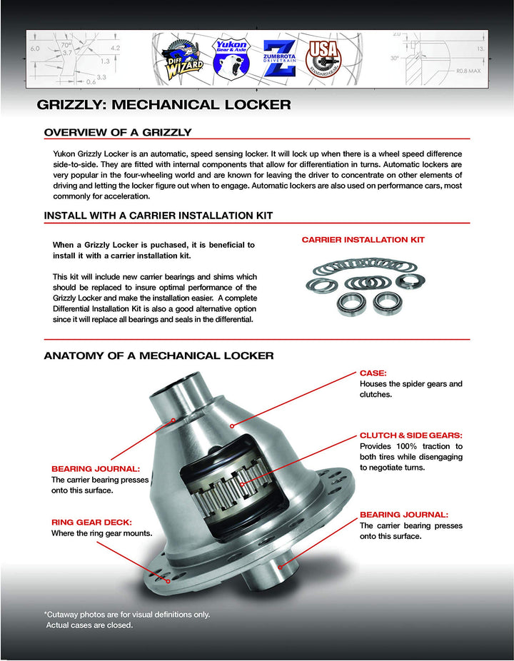 Yukon Grizzly Locker For Dana 30 30 Spline 3.73 And Up Yukon Gear & Axle