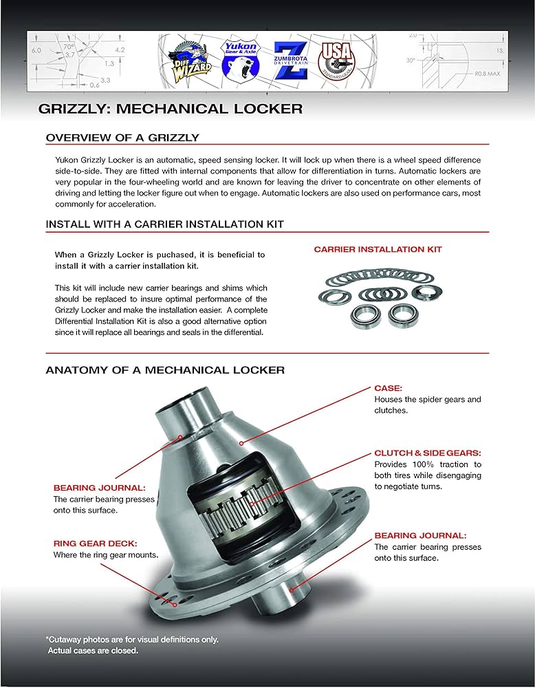 Yukon Grizzly Locker For Dana 60 4.10 And Down 35 Spline YGLD60-3-35