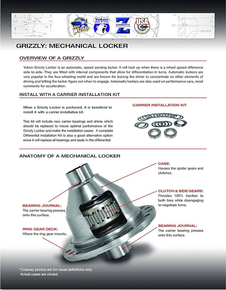 Yukon Grizzly Locker For Dana 60 4.10 And Down 35 Spline YGLD60-3-35