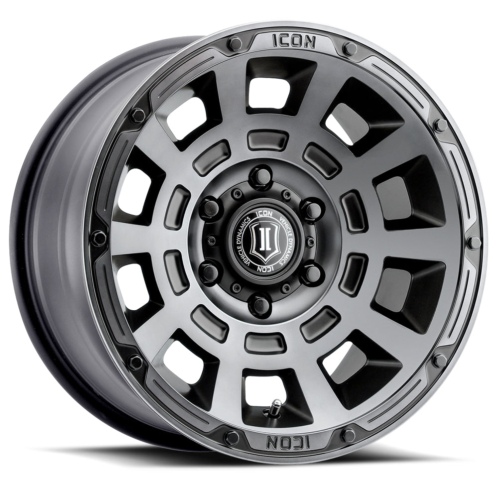 ICON Alloys Thrust Smoked Satin Black 17x8.5 /5x150 25mm Offset 5.75" BS (2817855557SSBT)