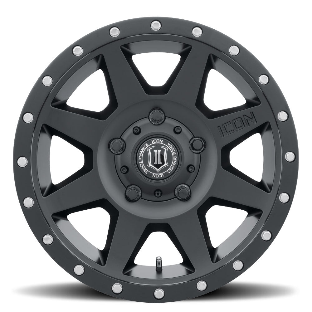 ICON Alloys Rebound Satin Black 18x9 5x150 25mm Offset 6" BS (1818905560SB)