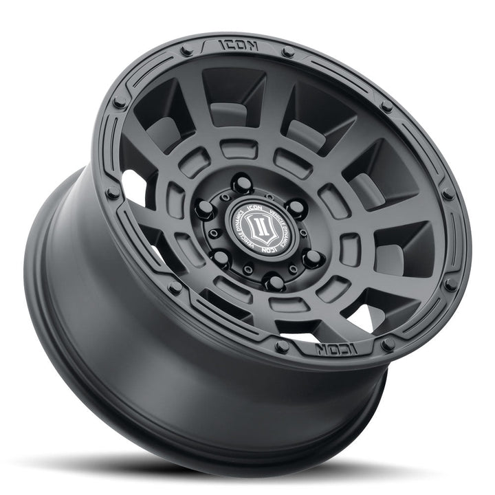ICON Alloys Thrust Satin Black 17x8.5 5x5 -6mm Offset 4.5" BS (2817857345SB)