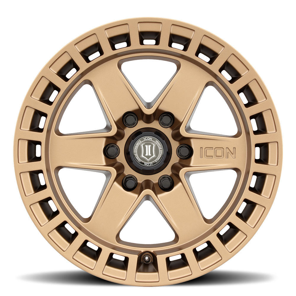 ICON Alloys Raider Satin Brass 17x8.5 6x5.5 0mm Offset 4.75" BS (3417858347BS)