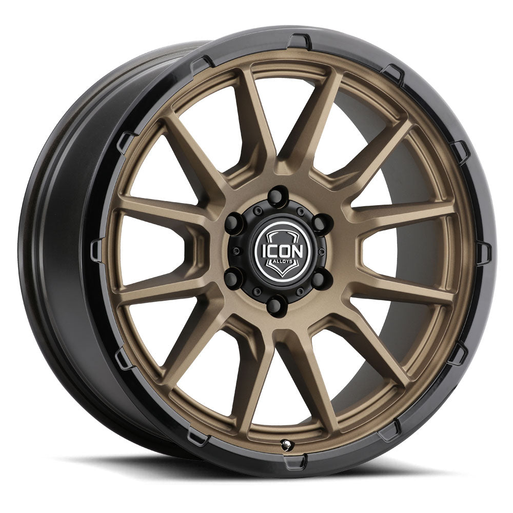 ICON Alloys Cajon Satin Bronze w/ Gloss Black Lip 20x9 6x135 16mm Offset 5.625" BS