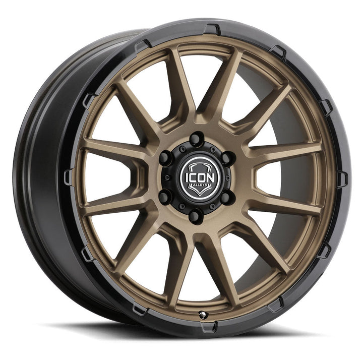 ICON Alloys Cajon Satin Bronze w/ Gloss Black Lip 20x9 6x135 16mm Offset 5.625" BS