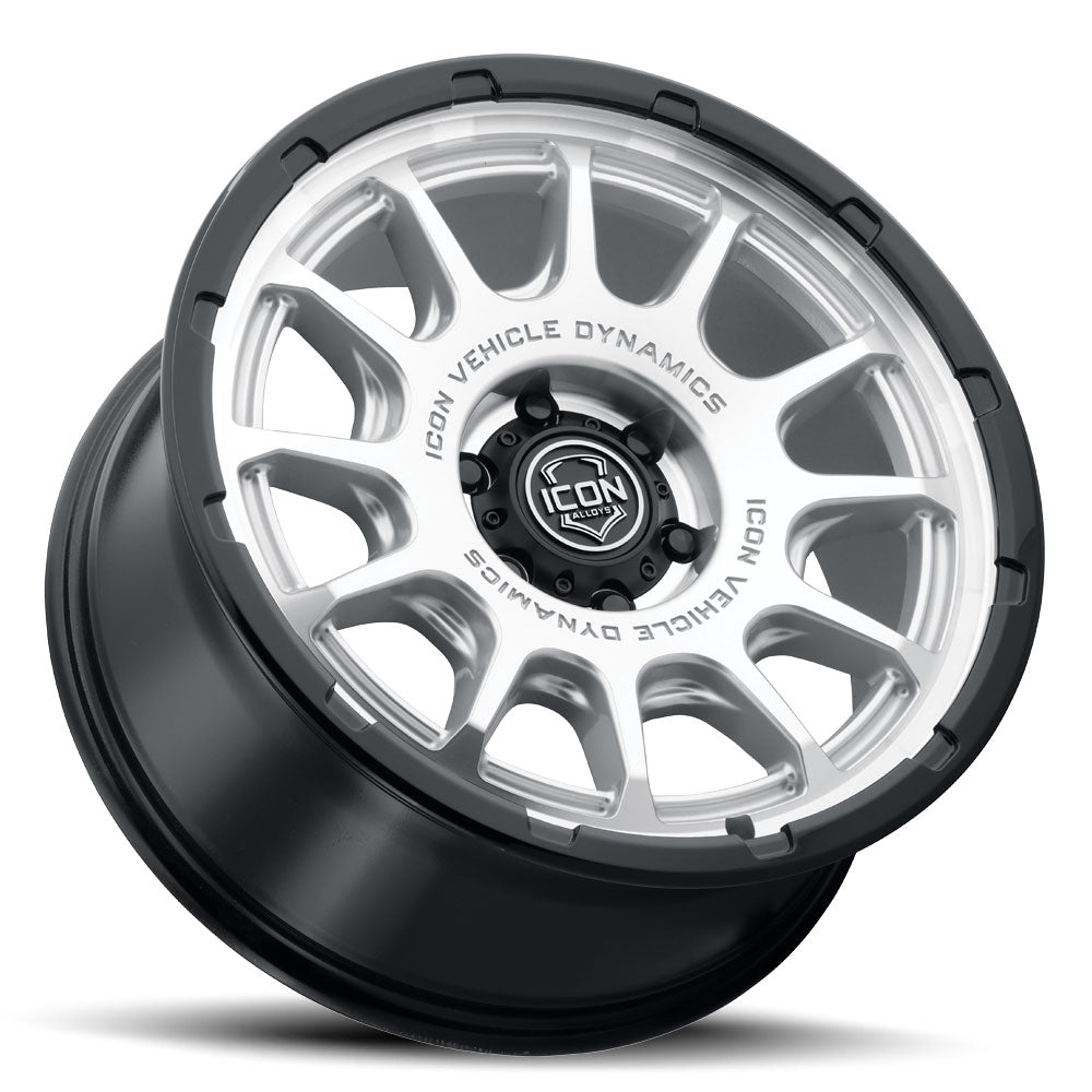 ICON Alloys Rancho Silver Machined w/ Gloss Black Lip 20x9 6x5.5 16mm Offset 5.625" BS