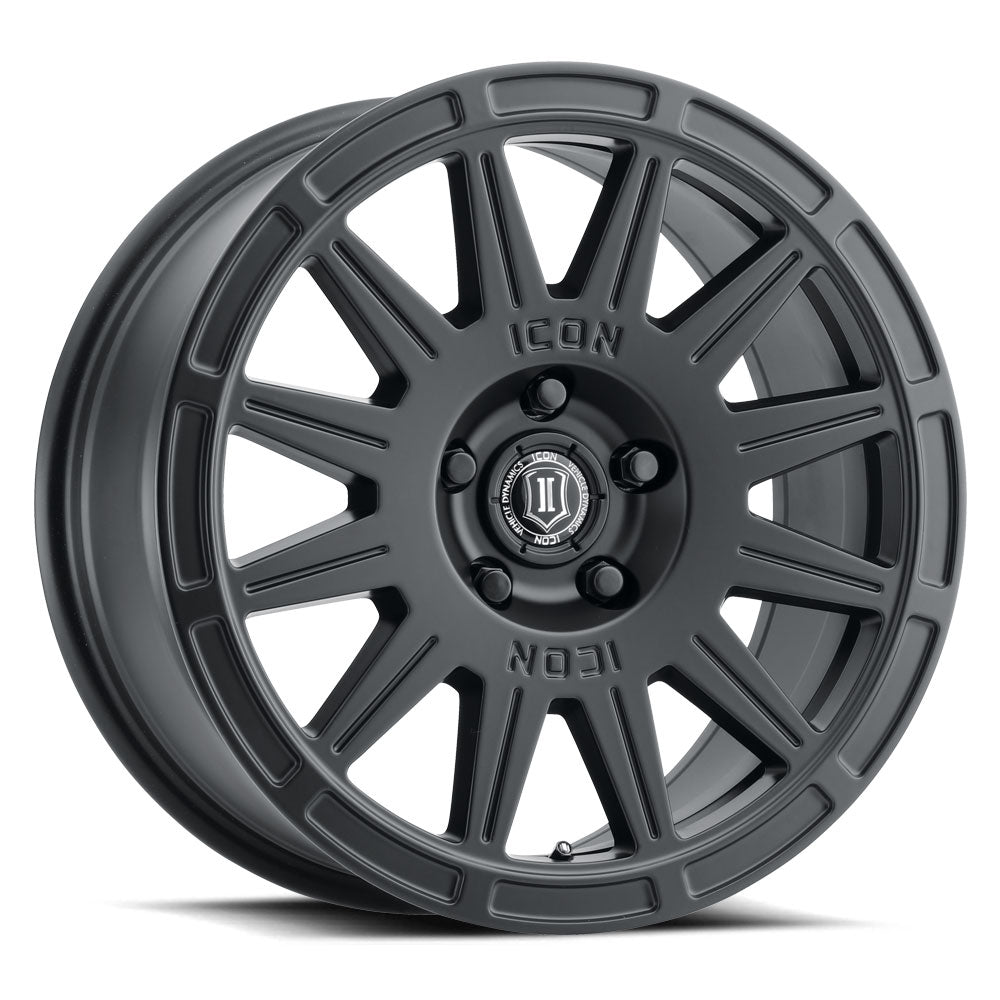 ICON Alloys Ricochet Satin Black 17x8 5x4.5 38mm Offset 6" BS (7017806560SB)