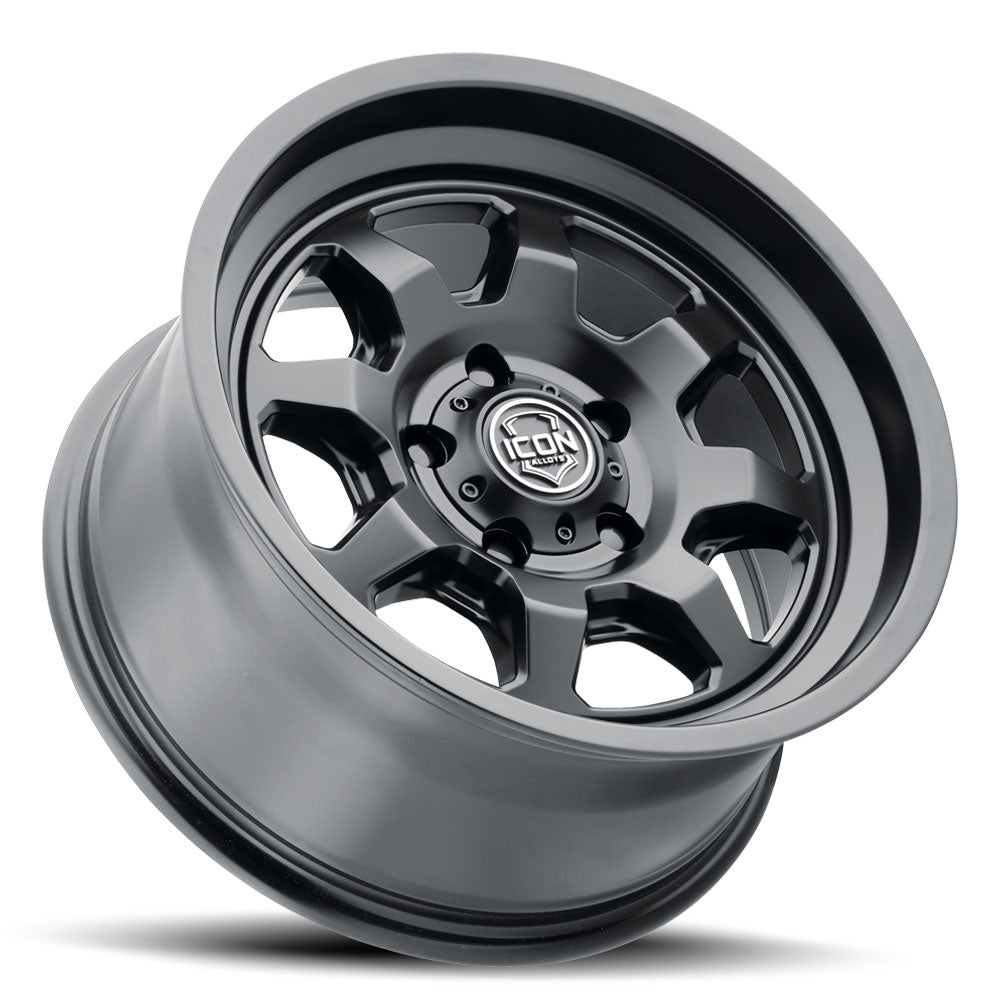 ICON Alloys Nuevo Satin Black 17x8.5 6x135 6mm Offset 5" BS (8117856350SB)