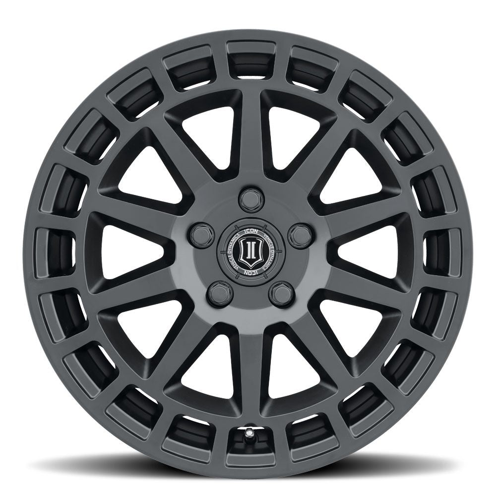 ICON Alloys Journey Satin Black 17x8 5x100 38mm Offset 6" BS (7117805060SB)