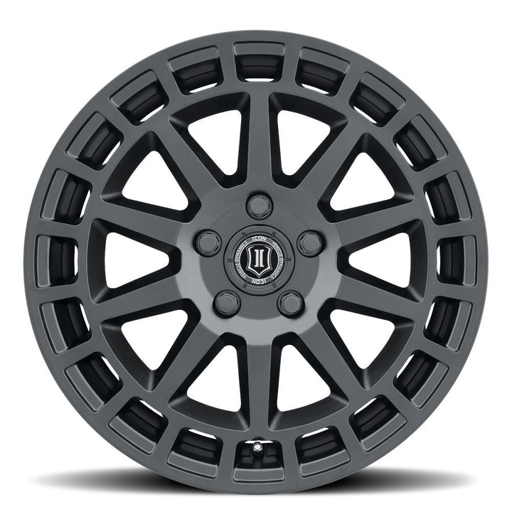 ICON Alloys Journey Satin Black 17x8 5x108 38mm Offset 6" BS (7117803160SB)