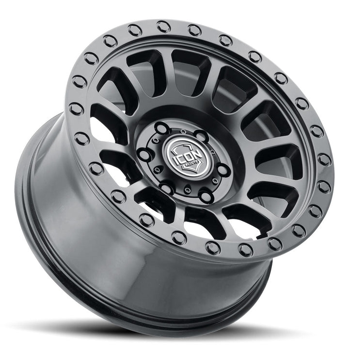 ICON Alloys Hulse Double Black 17x8.5 5 X 5.5 0mm Offset 4.75" BS (8017858647DB)