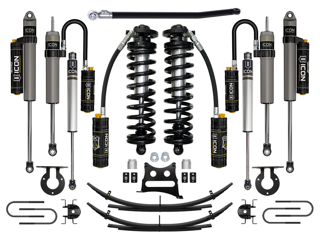 ICON 08-10 Ford F250/F350 2.5-3" Lift Stage 5 Coilover System w/ Leaf Springs (K63185)