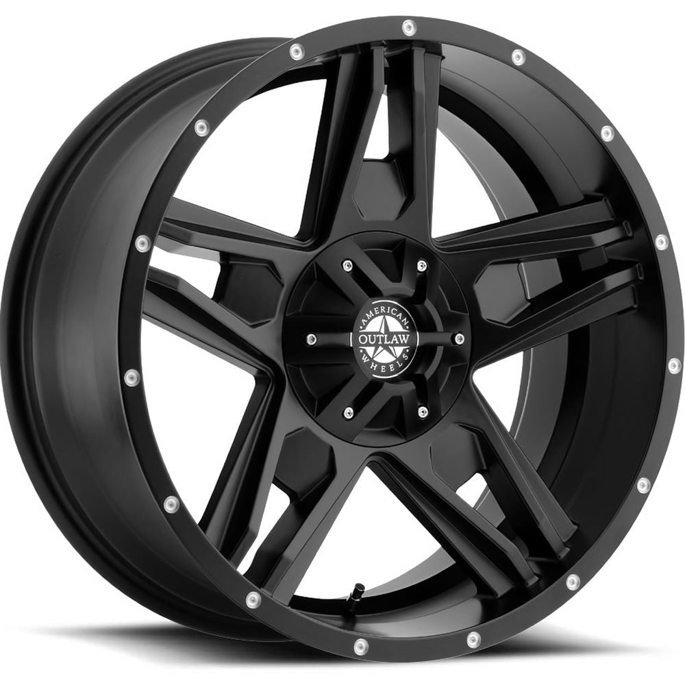 American Outlaw Lonestar S124 | 20x9 | 8 On 170 | Offset 10 | Satin Black | SKU 124-2970B