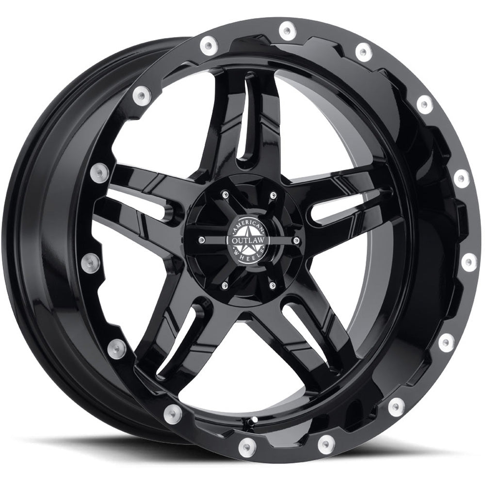 American Outlaw Revolver | 20x9 | 8 On 165.1 | Offset 10 | Satin Black | SKU 125-2981B