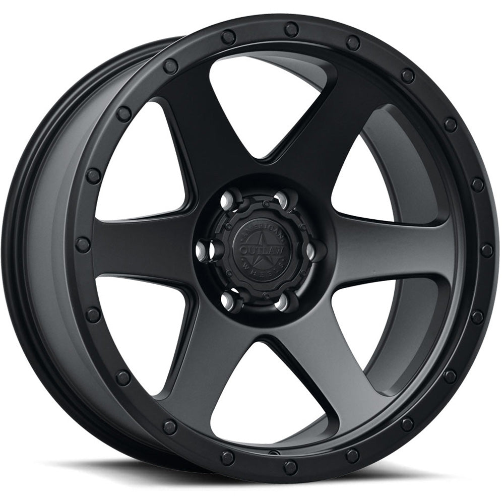 American Outlaw Sidewinder | 17x8.5 | 6 On 139.7 | Offset -10 | Satin Black | SKU 131-7883B