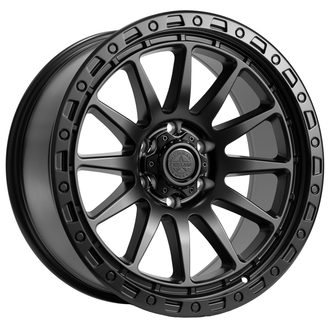 American Outlaw Spike | 17x8.5 | 5 On 127 | Offset 0 | Satin Black | SKU 143-7873SB