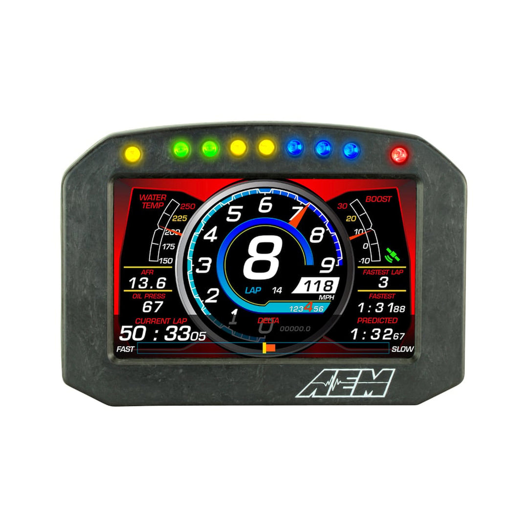 AEM CD-5FLG Carbon Flat Panel Logging Display with Internal GPS | SKU 30-5603F