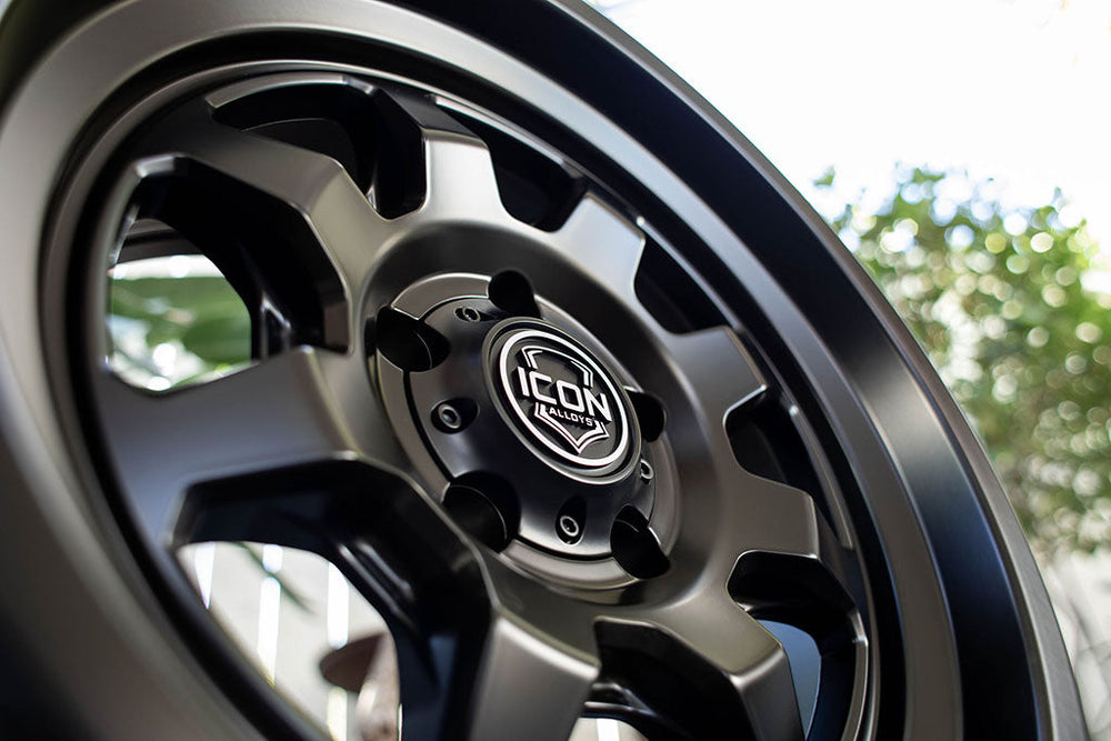 ICON Alloys Nuevo Satin Black 17x8.5 6x135 6mm Offset 5" BS (8117856350SB)