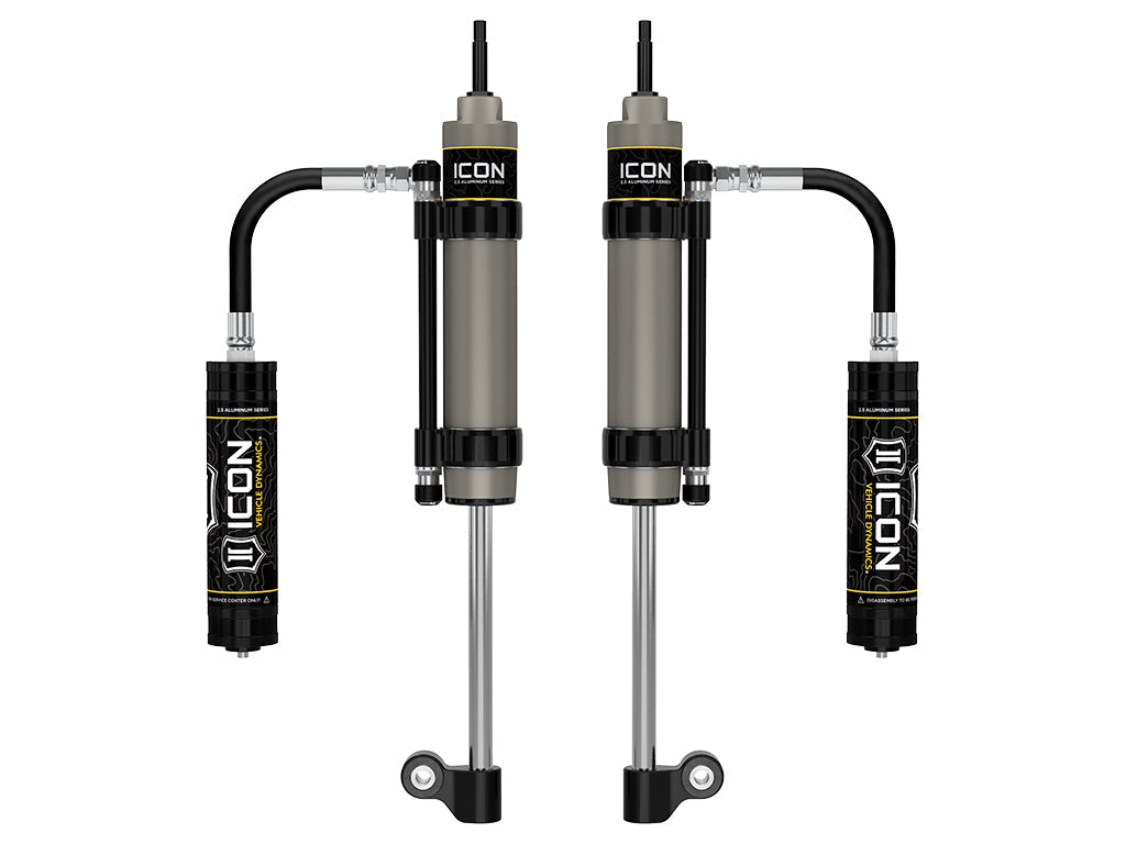 ICON 2005-2023 Toyota Tacoma Rear VS 2.5 Aluminum RXT Shocks Omega Bypass Remote Res Pair