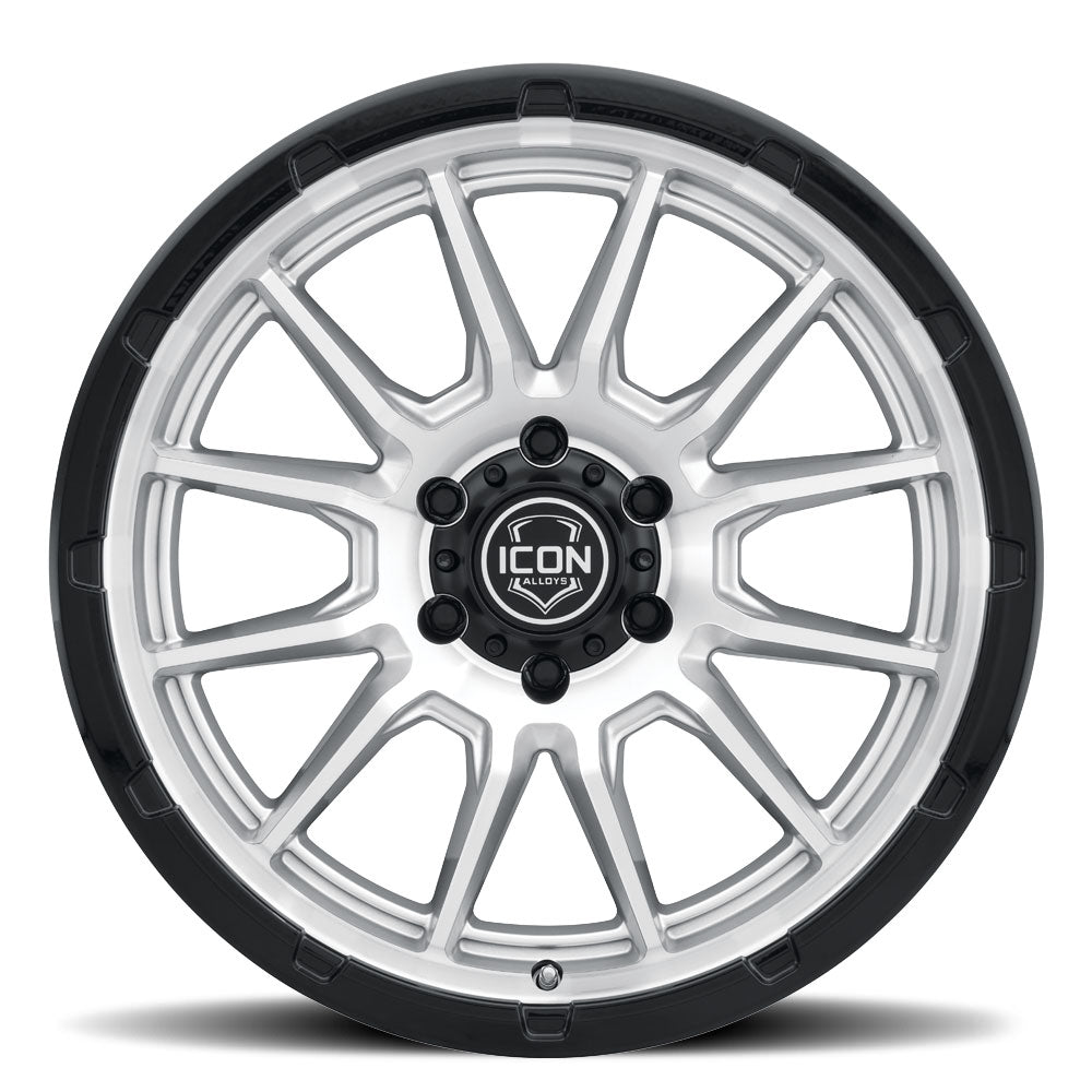 ICON Alloys Cajon Silver Machined w/ Gloss Black Lip 20x9 6x5.5 16mm Offset 5.625" BS