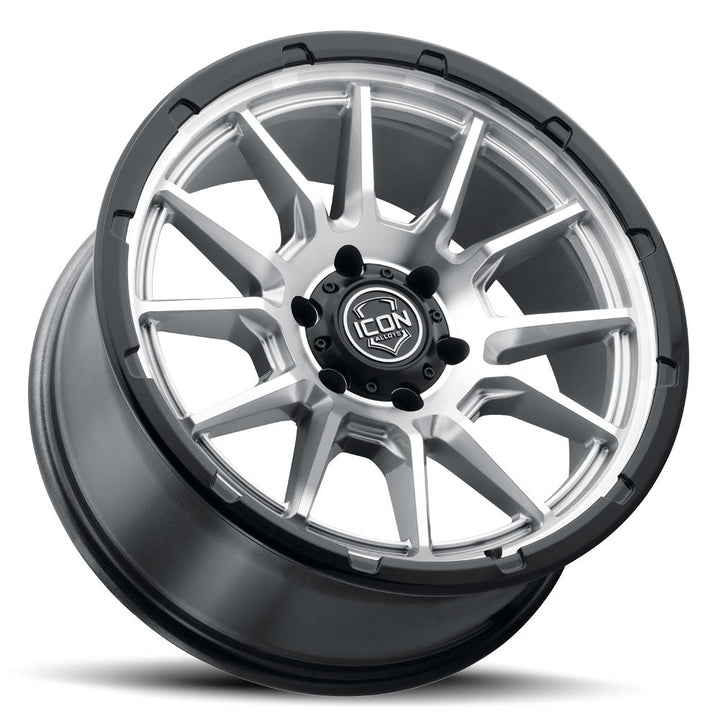 ICON Alloys Cajon Silver Machined w/ Gloss Black Lip 20x9 6x135 16mm Offset 5.625" BS