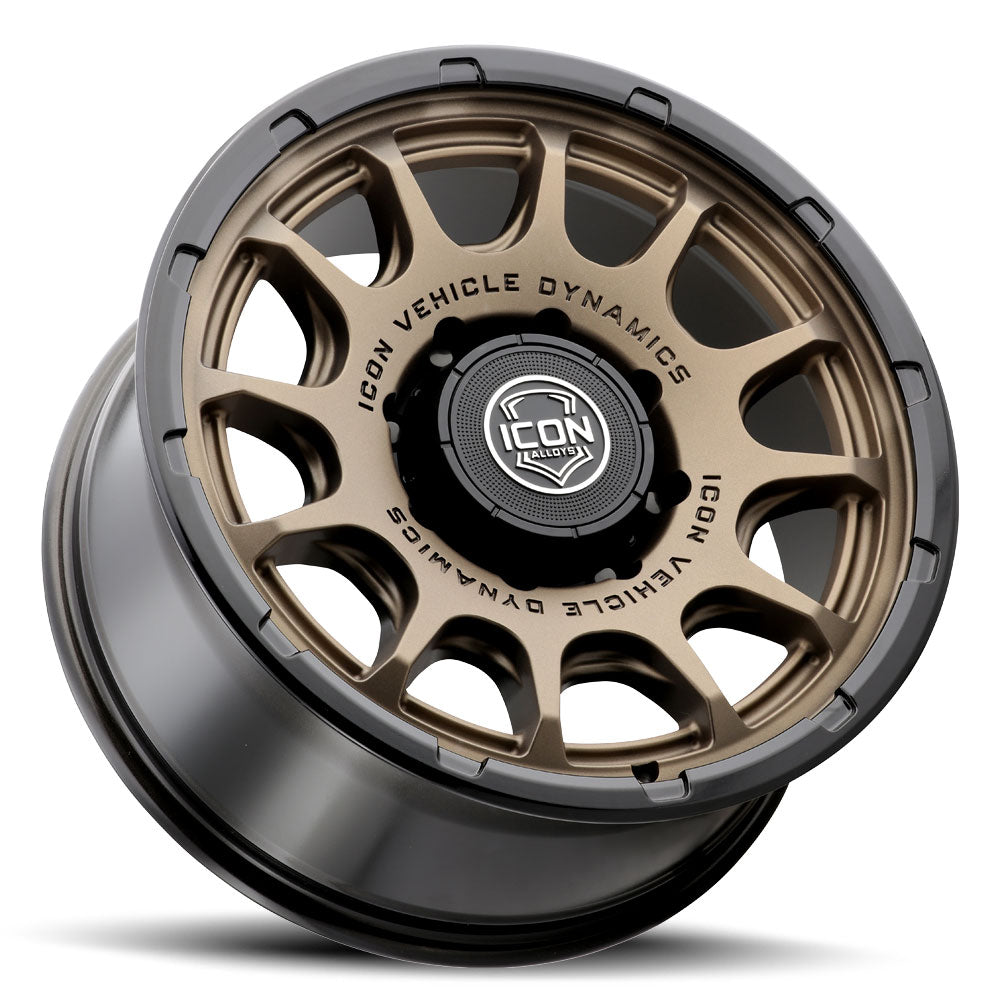 ICON Alloys Rancho Satin Bronze w/ Gloss Black Lip 20x9 8x6.5 12mm Offset 5.5" BS