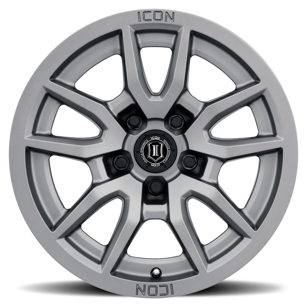 ICON Alloys Vector 5 Titanium 17x8.5 5x150 25mm Offset 5.75" BS (2617855557TT)