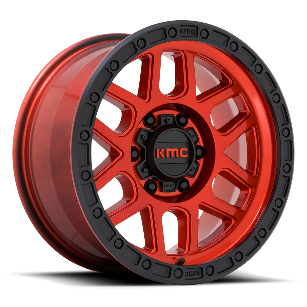 KMC KM544 Mesa Wheel - Candy Red w/ Black Lip