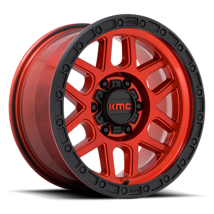 KMC KM544 Mesa Wheel - Candy Red w/ Black Lip
