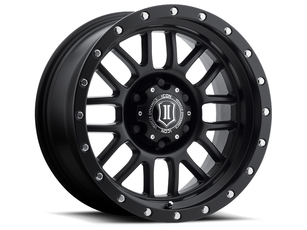 ICON Alloys Alpha Satin Black 17x8.5 5x5 0mm Offset 4.75" BS (1217857347SB)