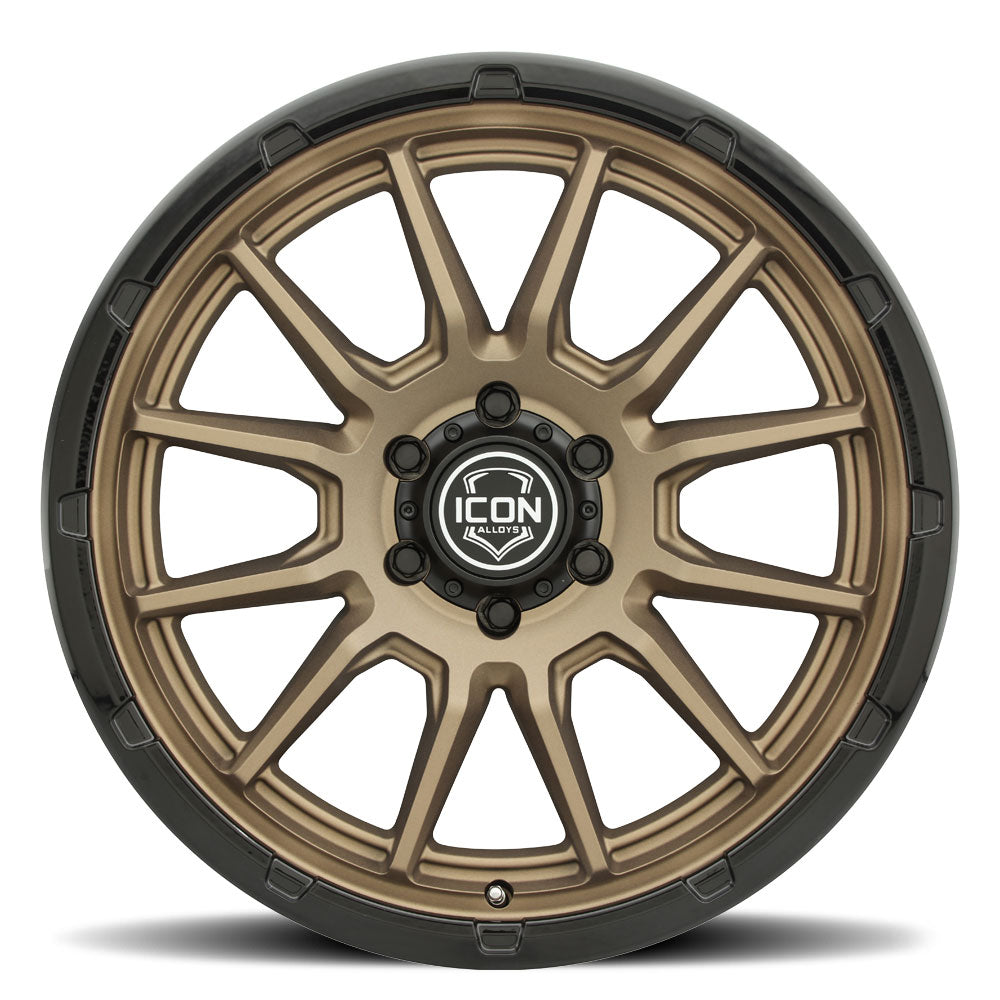 ICON Alloys Cajon Satin Bronze w/ Gloss Black Lip 20x9 5x150 16mm Offset 5.625" BS