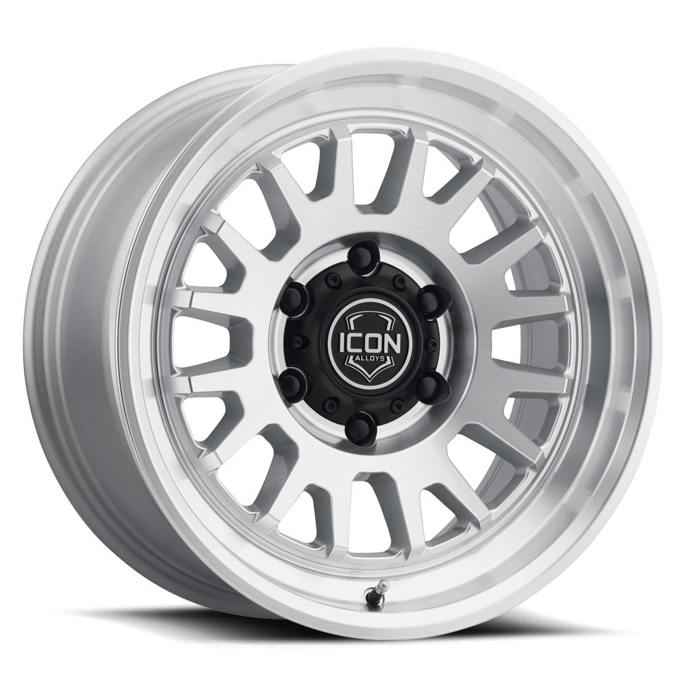 ICON Alloys Anza Silver Machined 17x8.5 5x5 -6mm Offset 4.5" BS (8217857345SM)