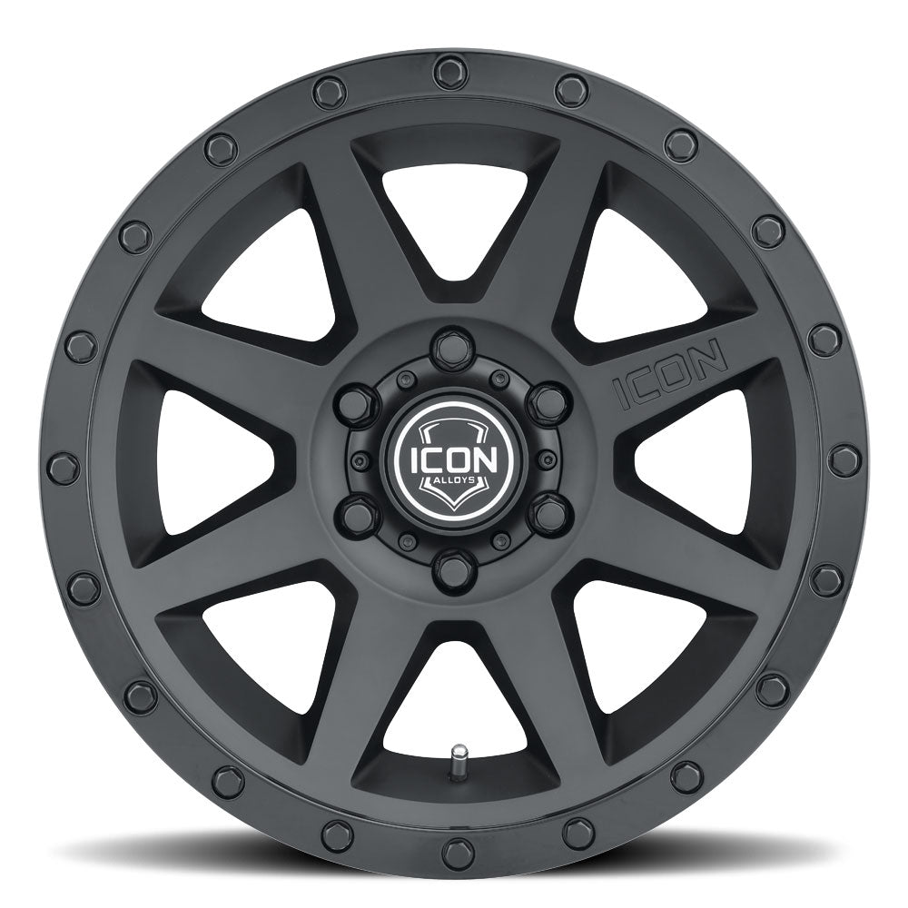 ICON Alloys Rebound Double Black 17x8.5 5x150 25mm Offset 5.75" BS (1817855557DB)