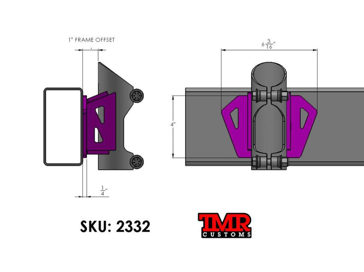 TMR Customs Bump Stop Frame Mount - 1" OFFSET